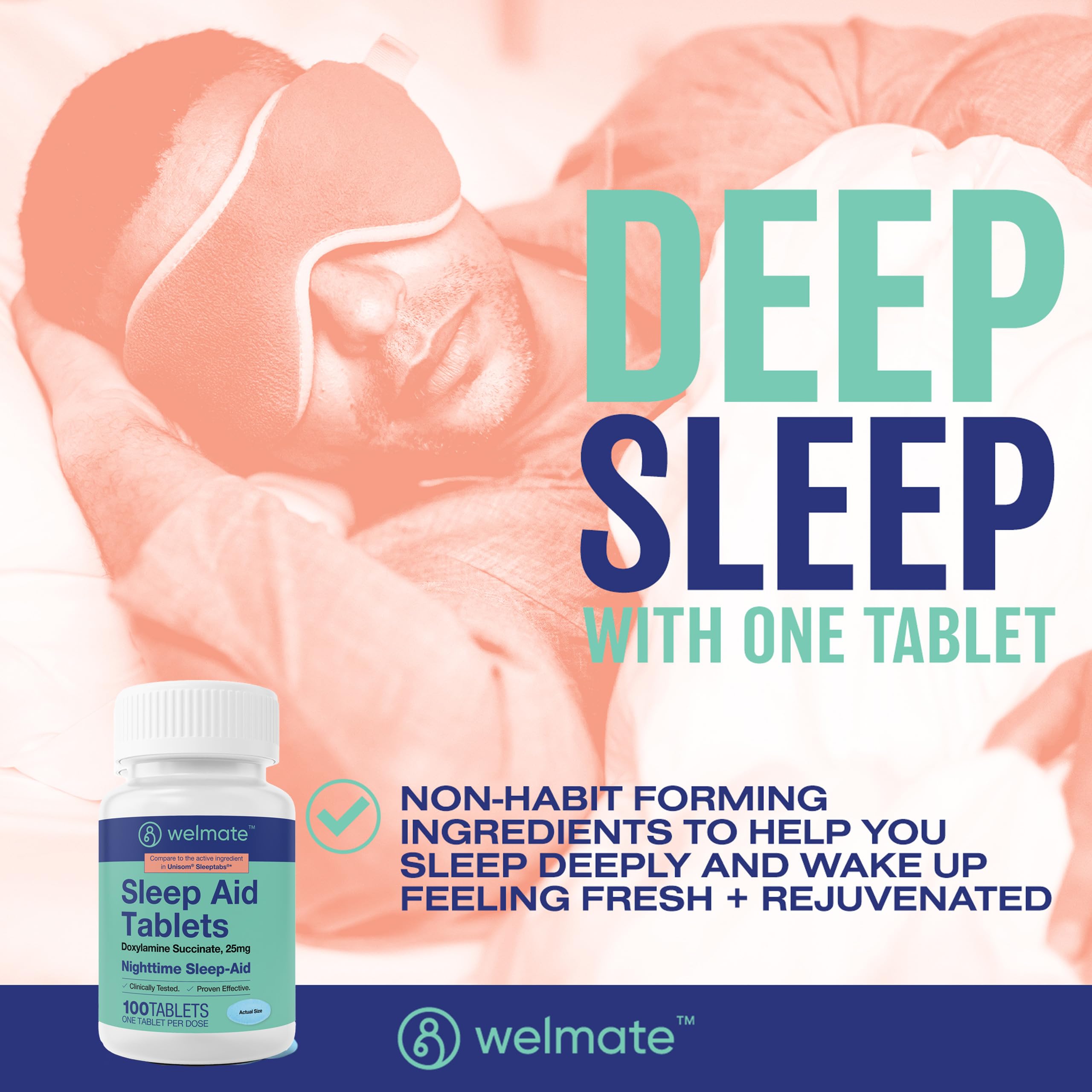 WELMATE travel pack sleep aid emphasizes on-the-go relief before bed.