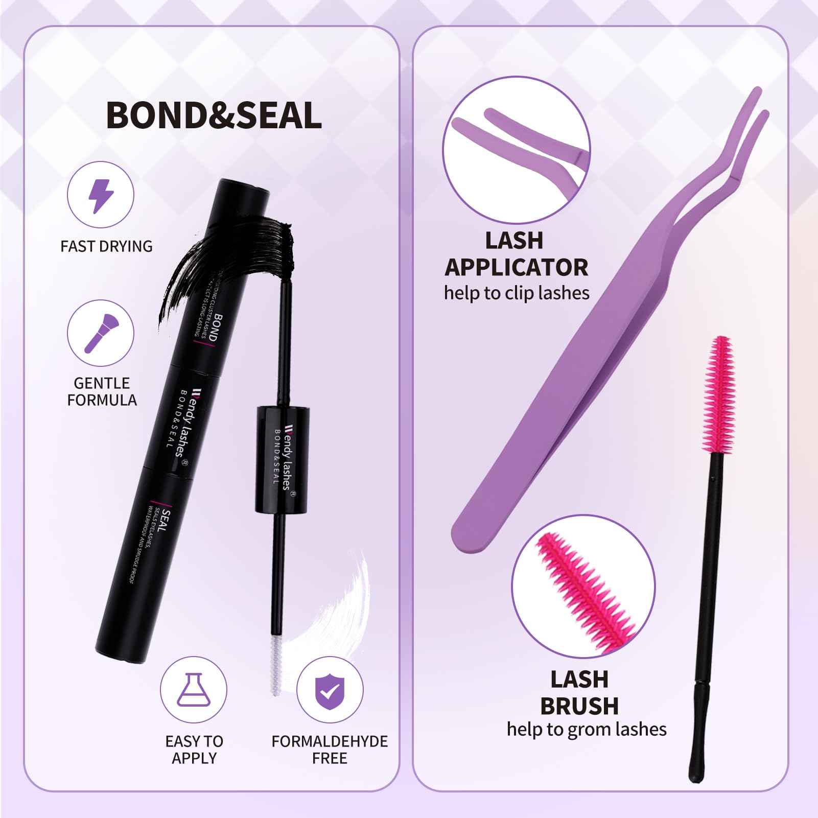 Wendy Lashes basf fiber clusters are soft and lightweight.