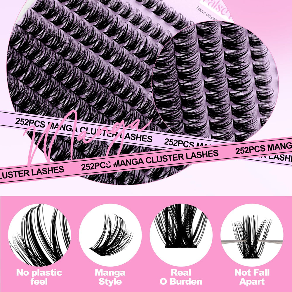 Wendy Lashes DIY-friendly clusters with clear band for at-home application.