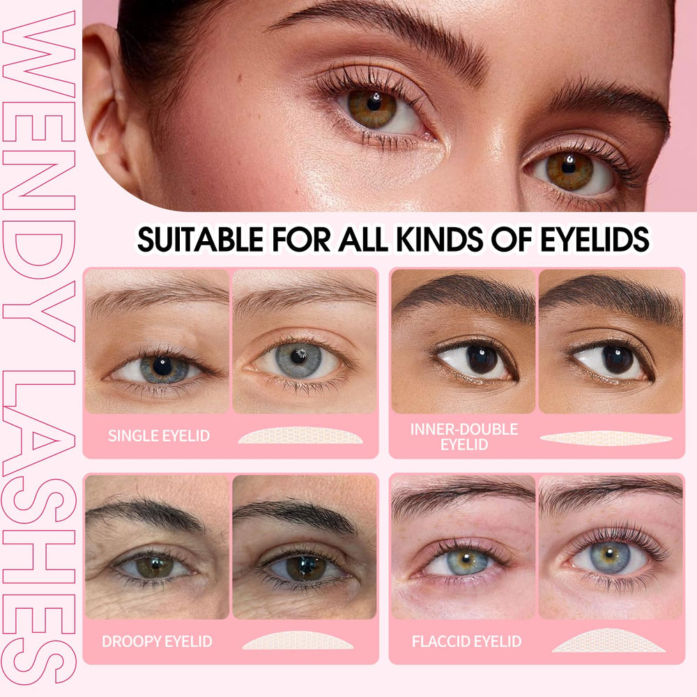 Wendy Lashes makeup-ready eyelid tape lets makeup apply smoothly around the eye.