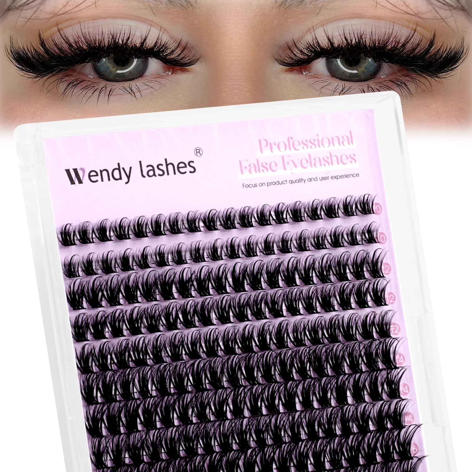 Wendy Lashes Manga Spiky Clusters with 60D density for dramatic anime eyes.