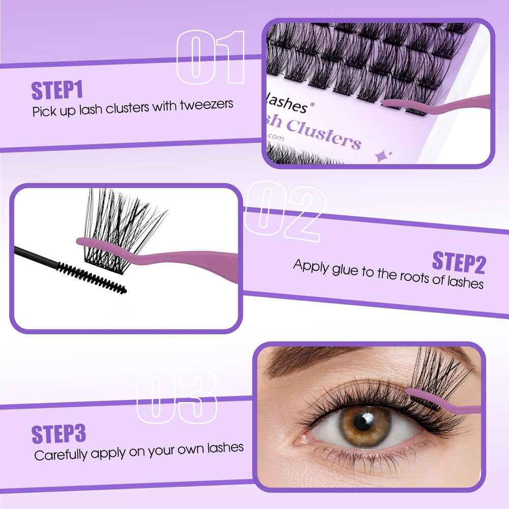 Wendy Lashes packaging showcases clusters ready for professional or home use.