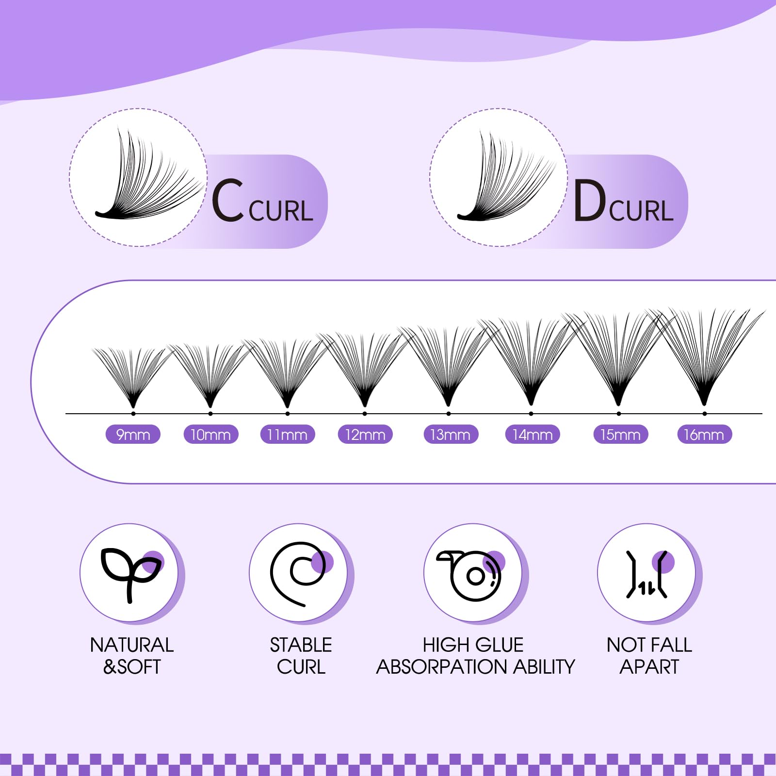 Wendy Lashes Premade Fans D-Curl set provides durable lift and easy adhesion