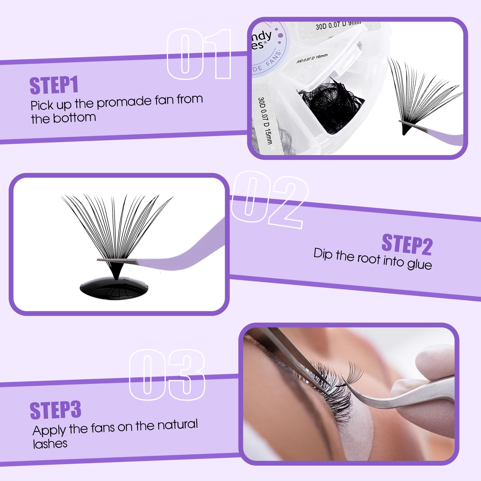 Wendy Lashes Premade Fans ready-to-use saves time during application