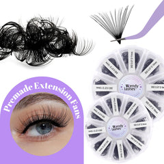 Wendy Lashes Premade Fans thin base 0-07mm blends discreetly with lash line