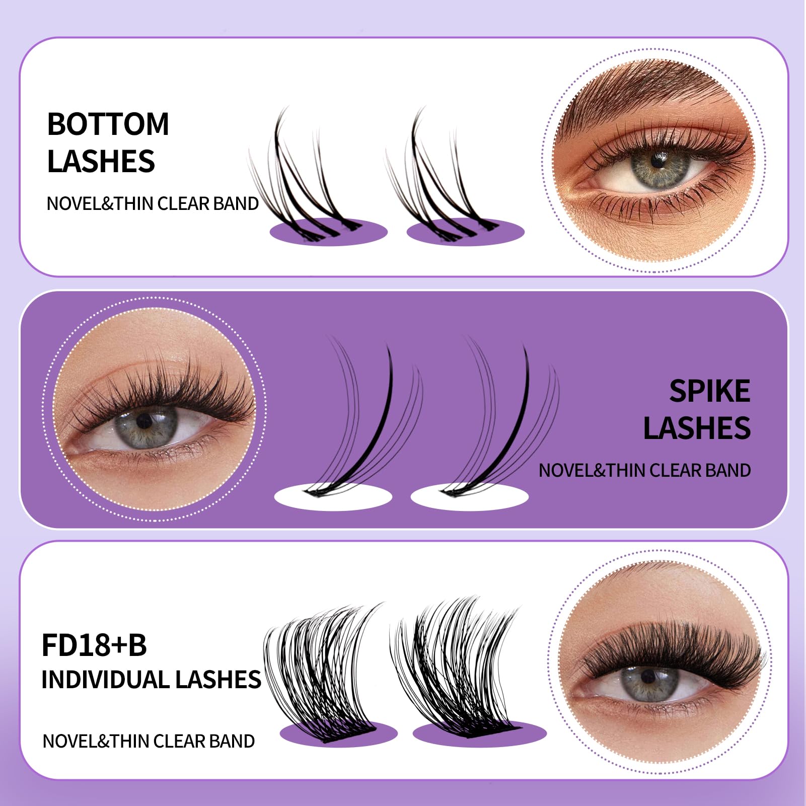 Wendy Lashes soft artificial fiber lashes that feel natural on the eyelids.