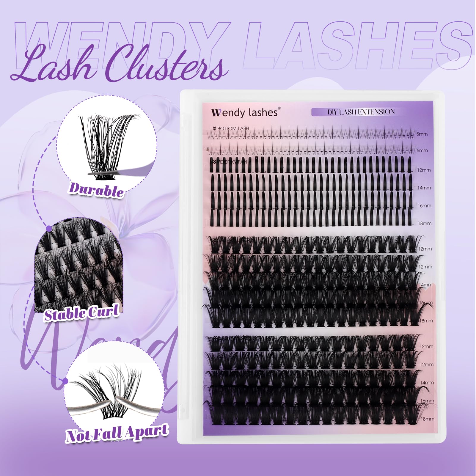 Wendy Lashes spike manga extensions enhance subtle length with a unique dual design.