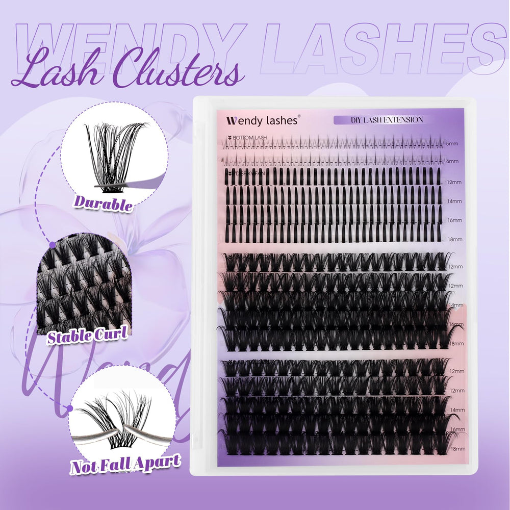Wendy Lashes spike manga extensions enhance subtle length with a unique dual design.