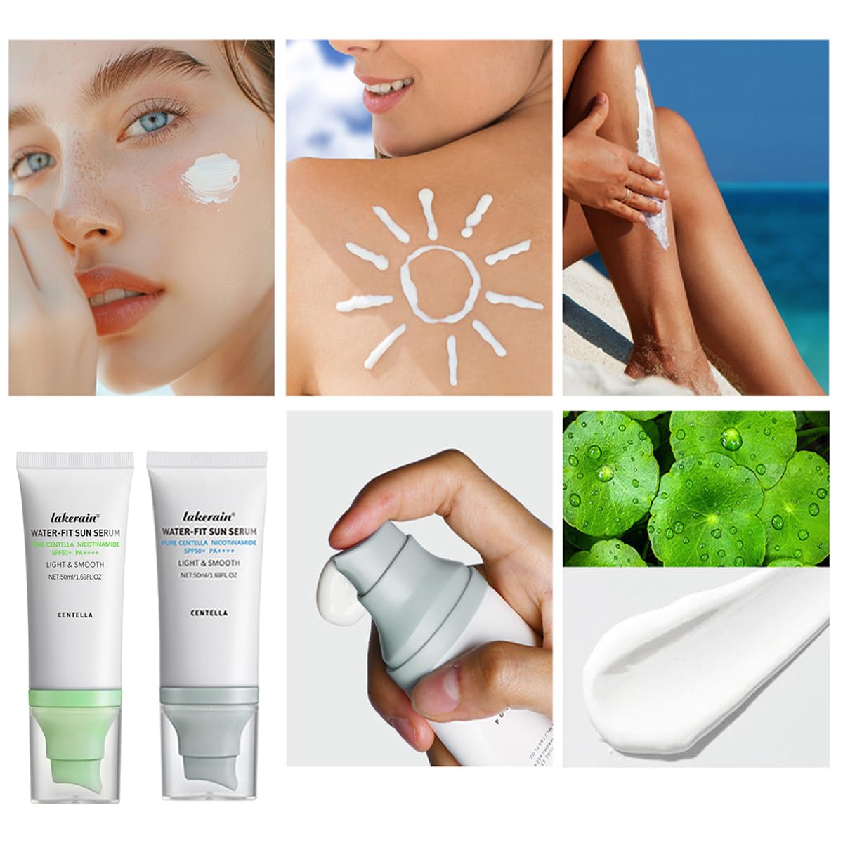 WenFeng Centella Sunscreen No White Cast leaves skin natural and even
