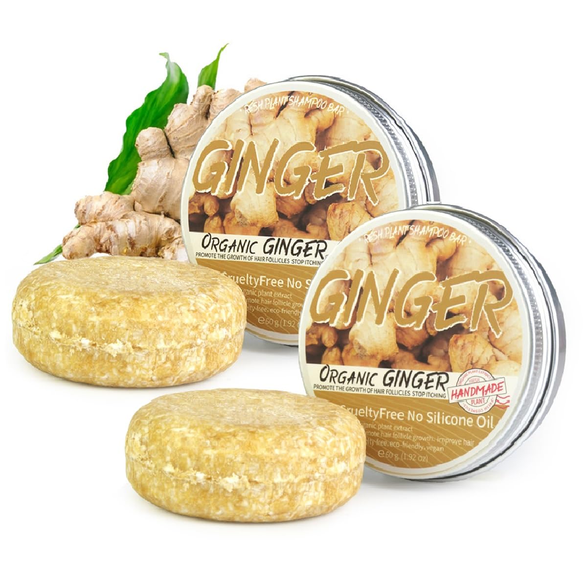 WenFeng ginger shampoo bar pack showing two bars for daily scalp care