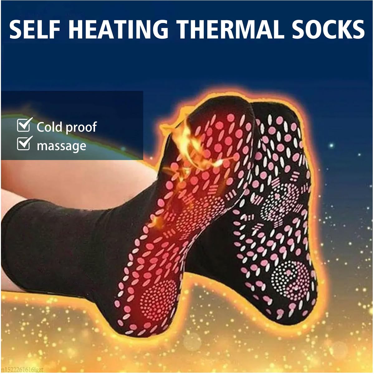 Feet wearing socks showing foot-fit design