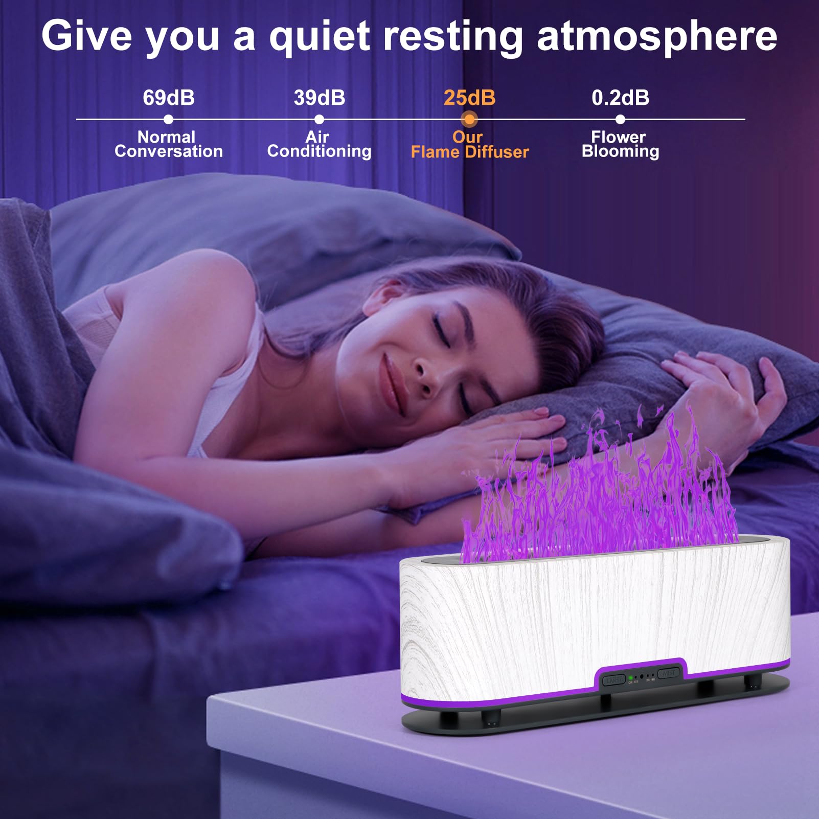 WENPHONE Colorful Flame Diffuser office setup with quiet operation