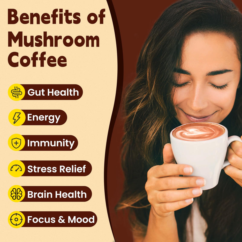 Mushroom coffee hazelnut flavor pouch
