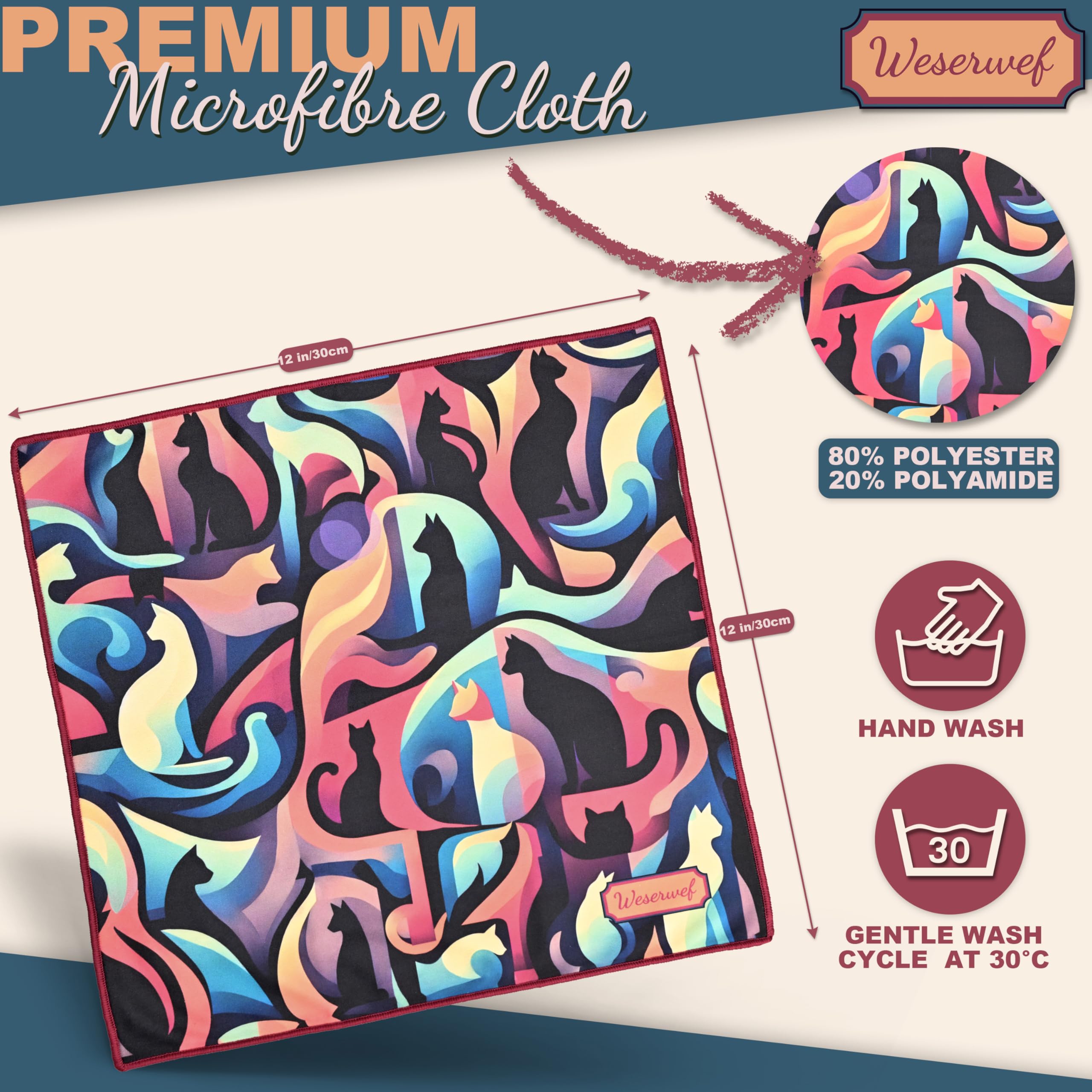 Ultra-soft microfiber cleaning cloth for glasses and screens - close-up