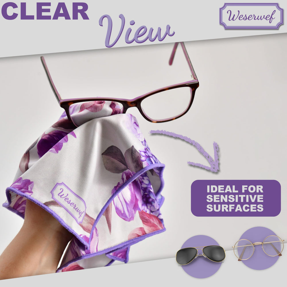 Multi-device cleaning cloth by Weserwef for glasses, phones, tablets, and cameras