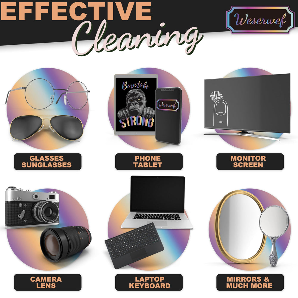 Multi-device cleaning cloth for eyeglasses, phones and laptops