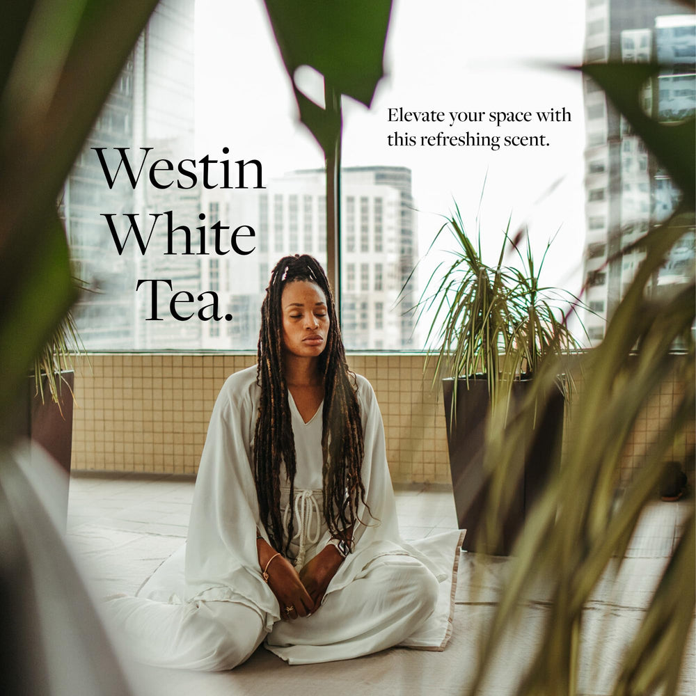 Hotel-grade fragrance notes: White Tea with cedar and vanilla