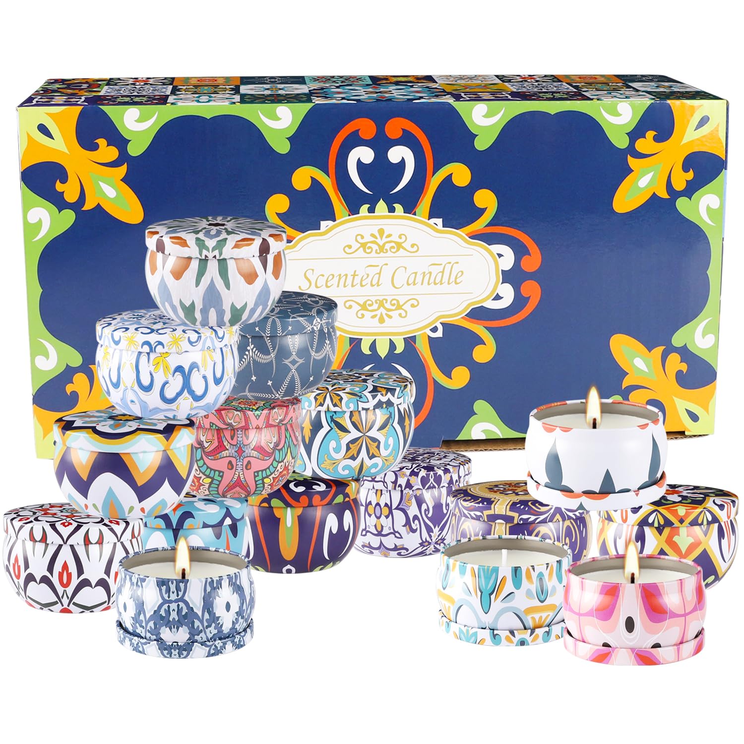 Gift-ready scented candle set in stylish packaging