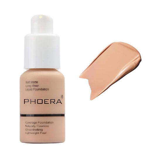 WFWJ PHOERA foundation 101 Porcelain bottle shows long-lasting coverage and a smooth finish