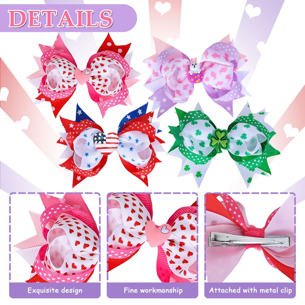 Whaline Easter bow clip with bunny motif enhances spring outfits.