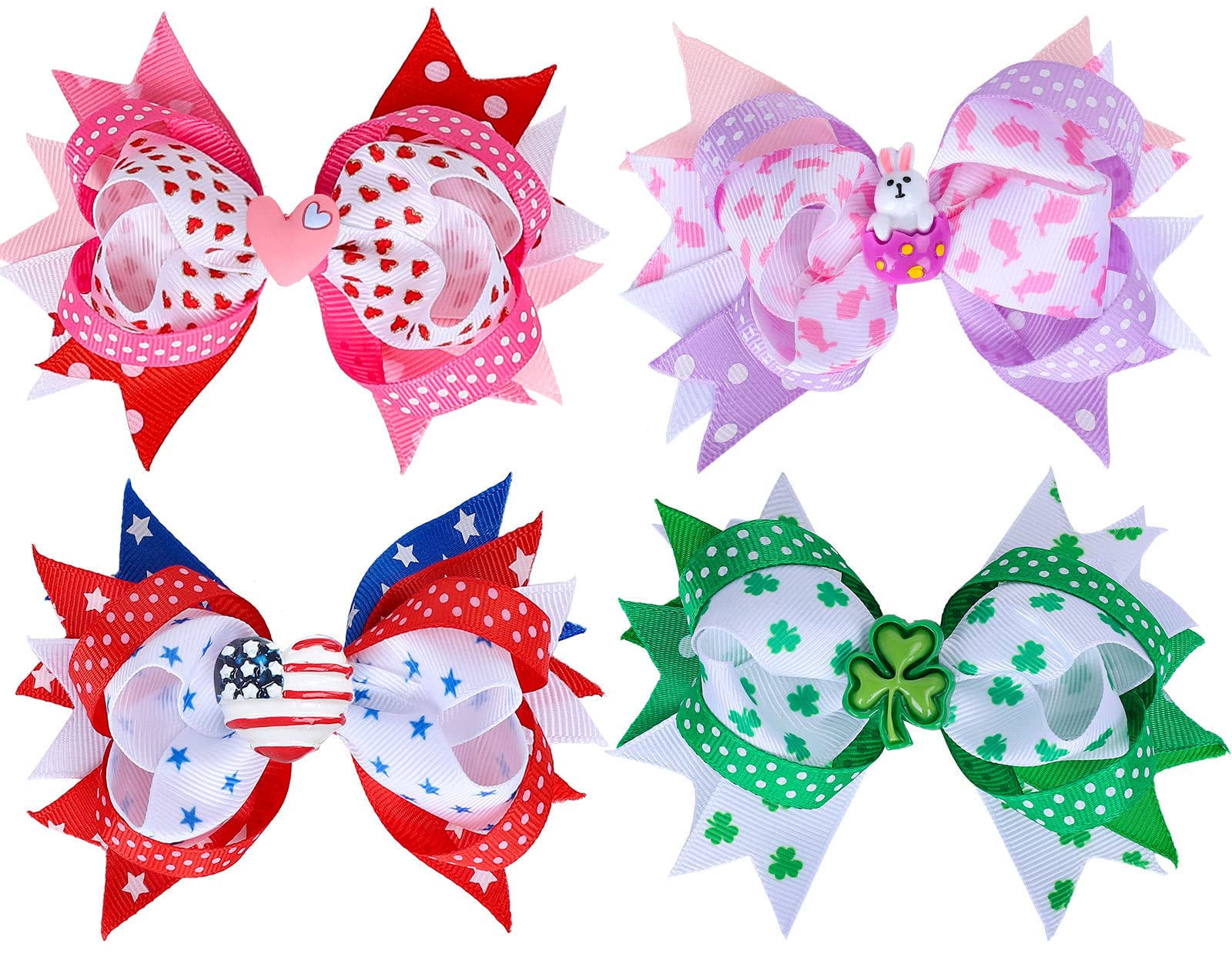 Whaline Valentine bow clip adds festive charm to girls' hairstyles.