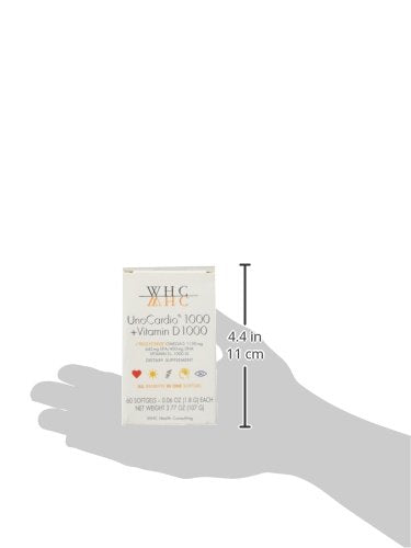 Bottle of WHC UnoCardio 1000 Orange softgels (60-count)