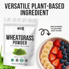 Gluten-free and vegan wheatgrass powder label