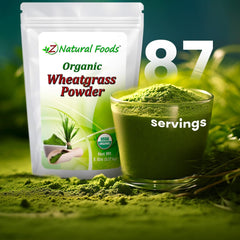 Wheatgrass powder packaging with label