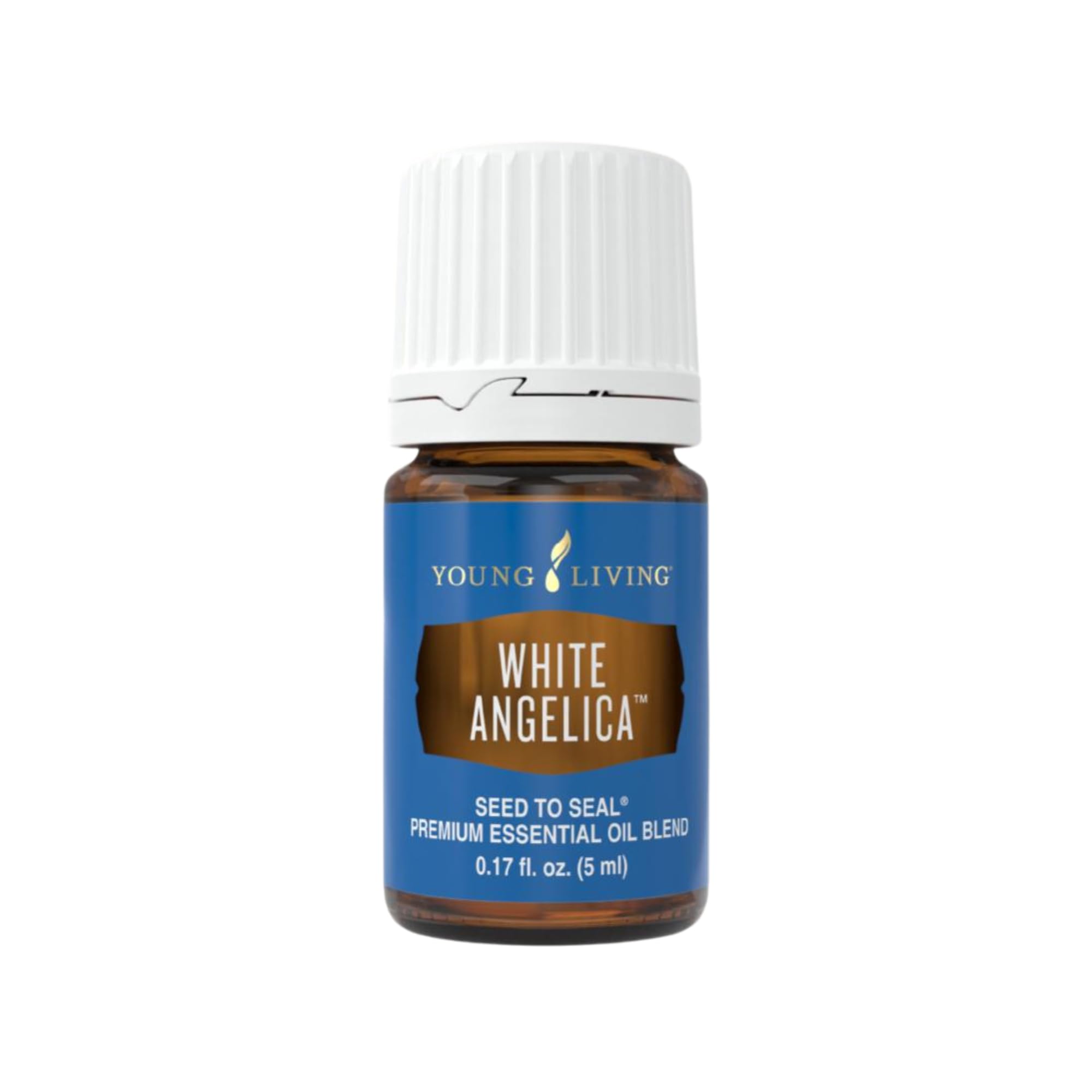 White Angelica 5ml essential oil bottle by Young Living