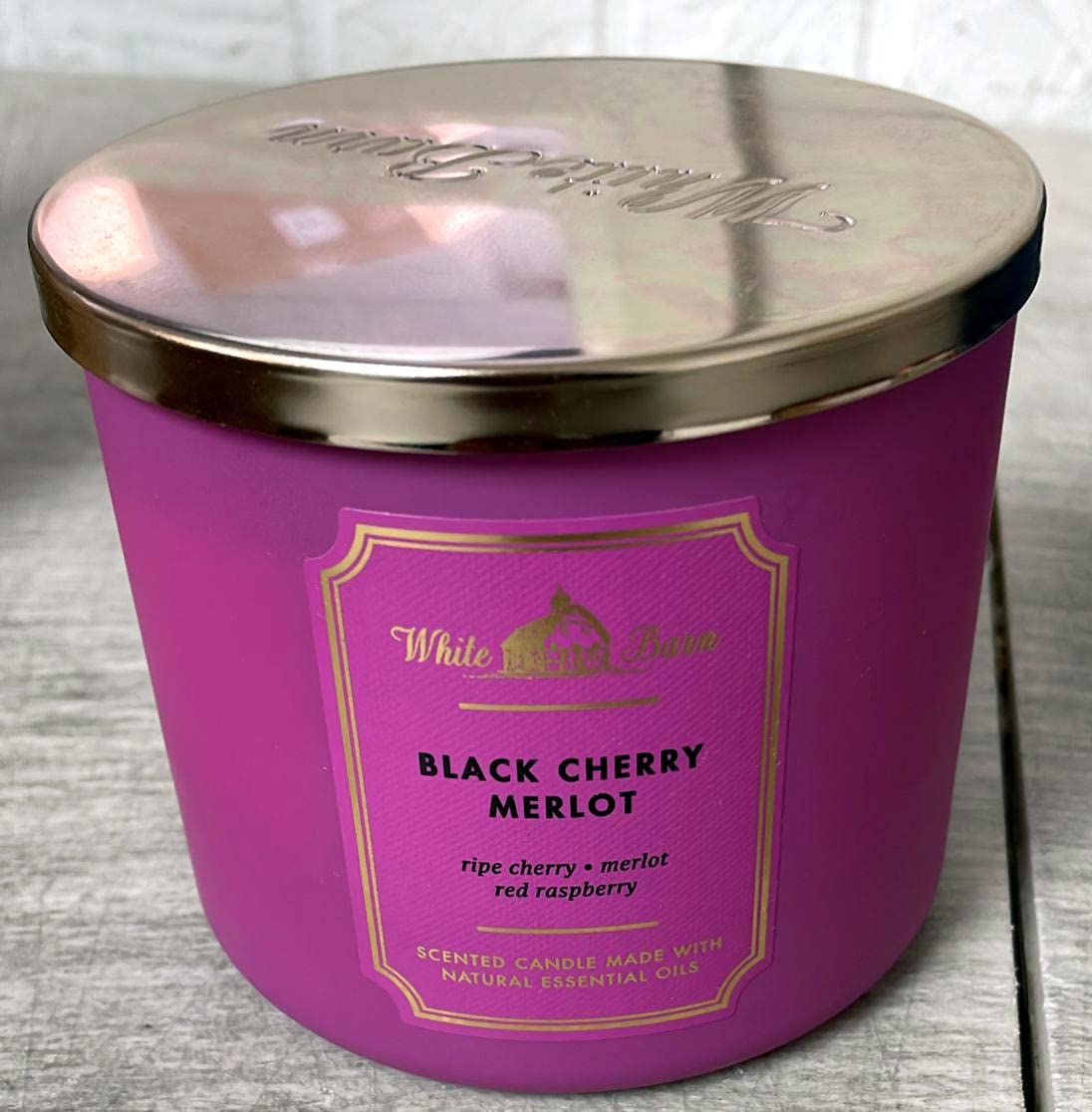 White Barn Black Cherry Merlot 14.5 oz 3-Wick Candle with natural essential oils