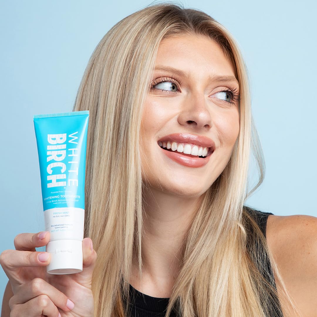 Close-up of rich foam from White Birch charcoal toothpaste