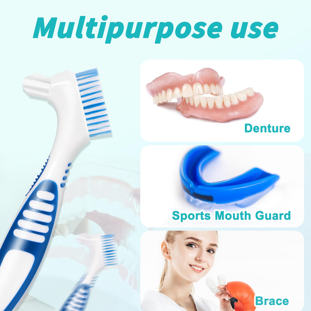 White carrying case for denture brushes