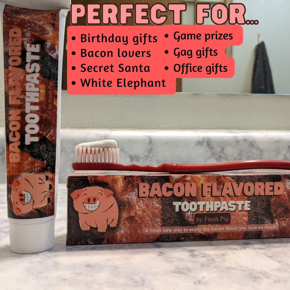 White elephant office gift idea with bacon toothpaste