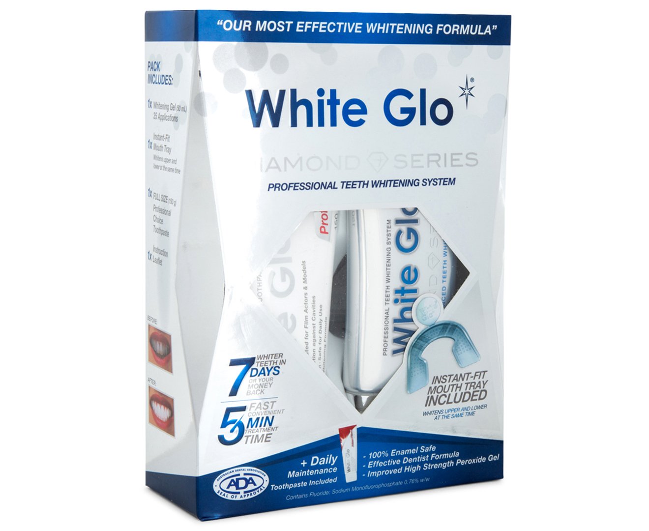 Instant-Fit mouth tray whitening upper and lower teeth