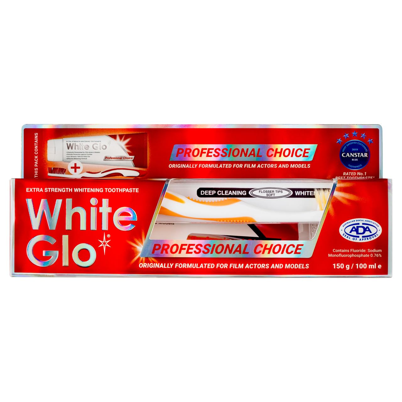 Close-up of the whitening toothpaste showing micro-particles