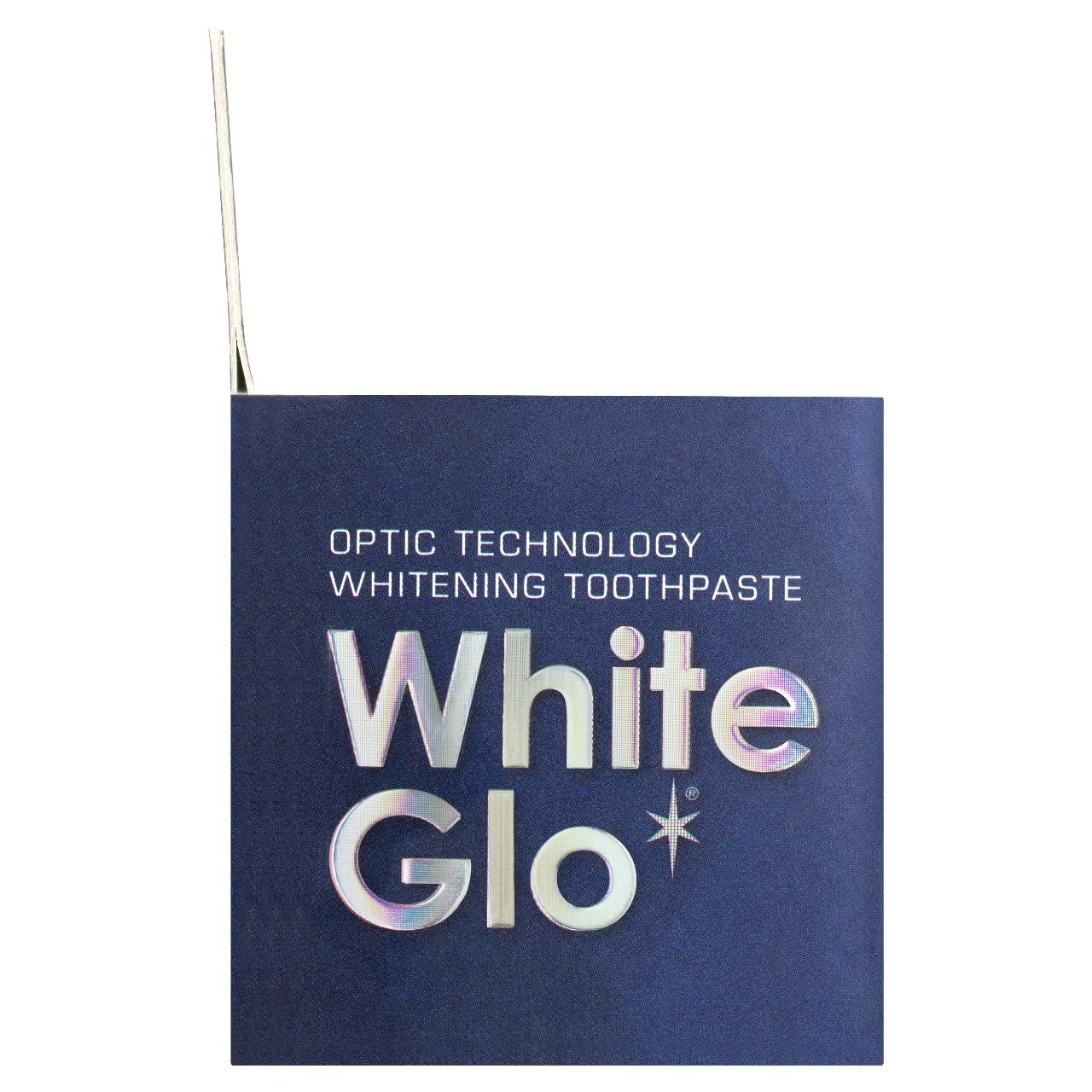 White Glo promotional banner for toothpaste and toothbrush