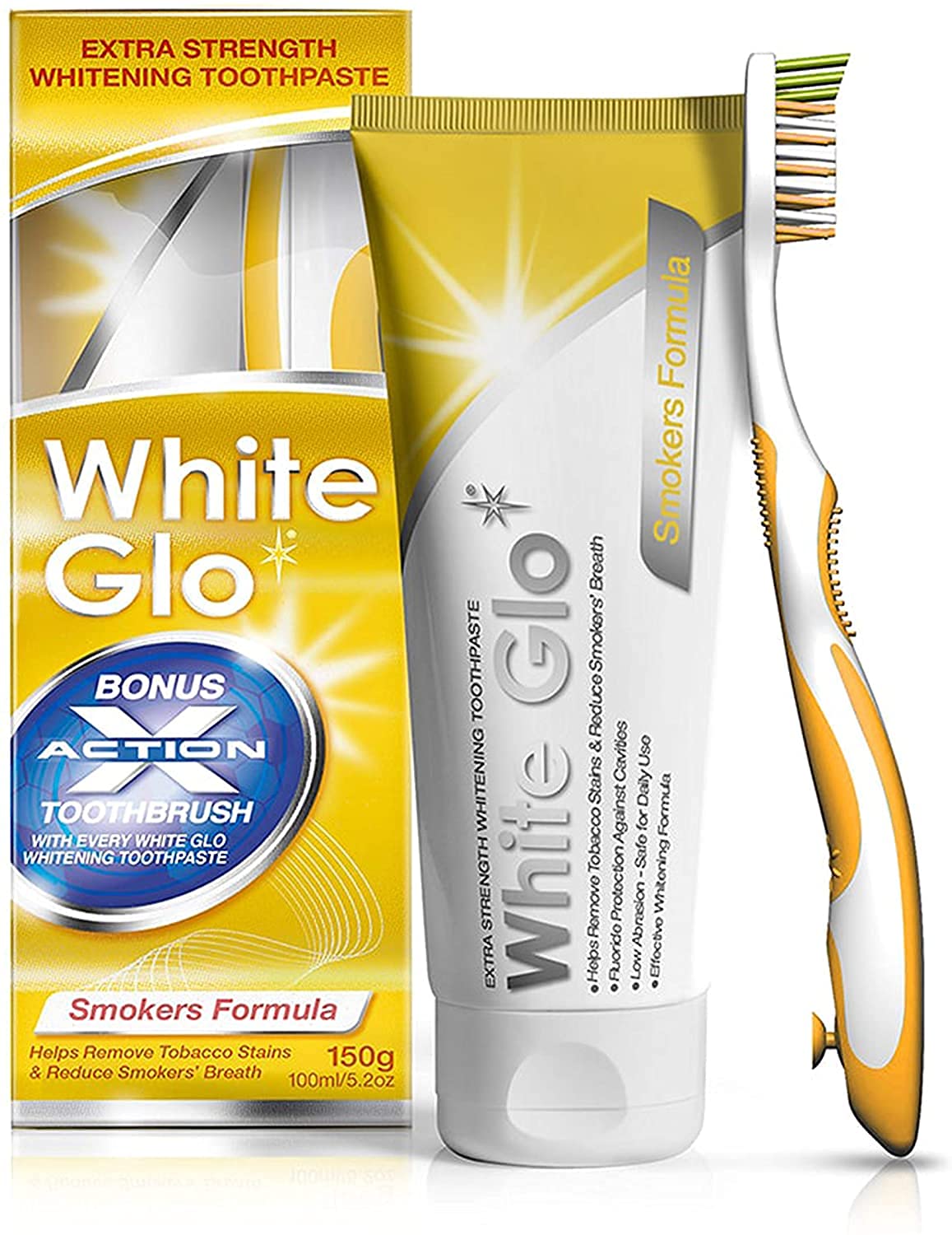 White Glo Smokers Formula Whitening Toothpaste 100ml tube on white background