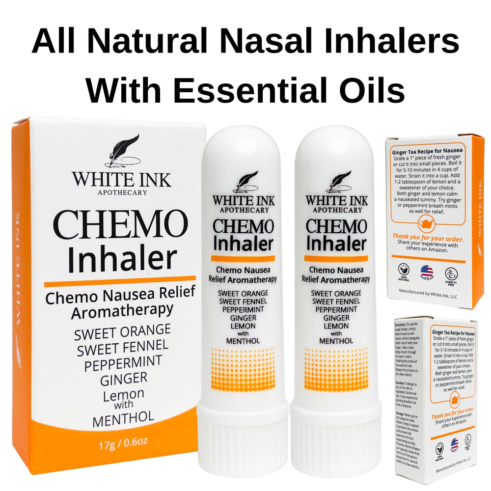 White Ink Apothecary BPA-free medical-grade inhaler closeup for safe use.