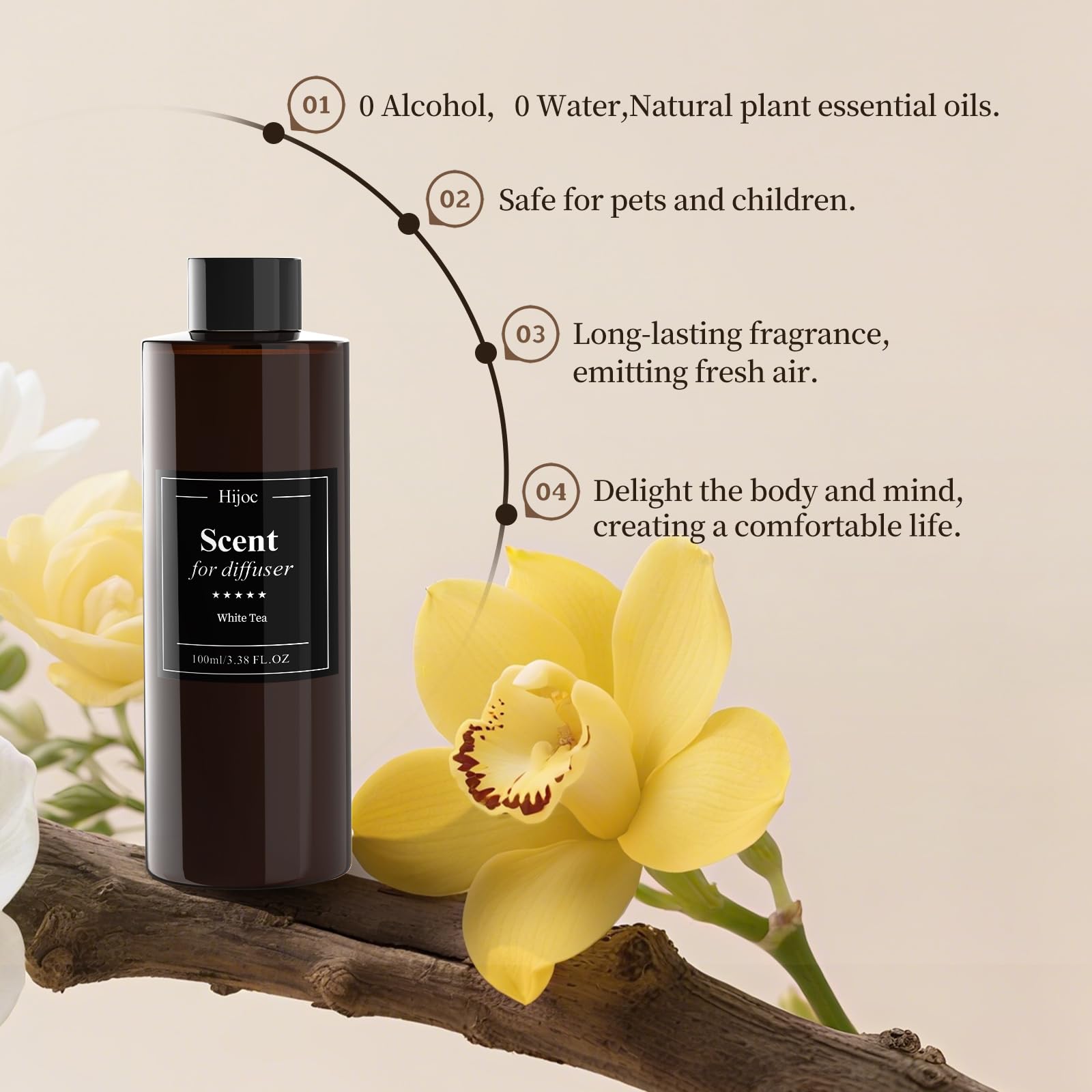 White Jasmine scent diffuser refill 500ml bottle