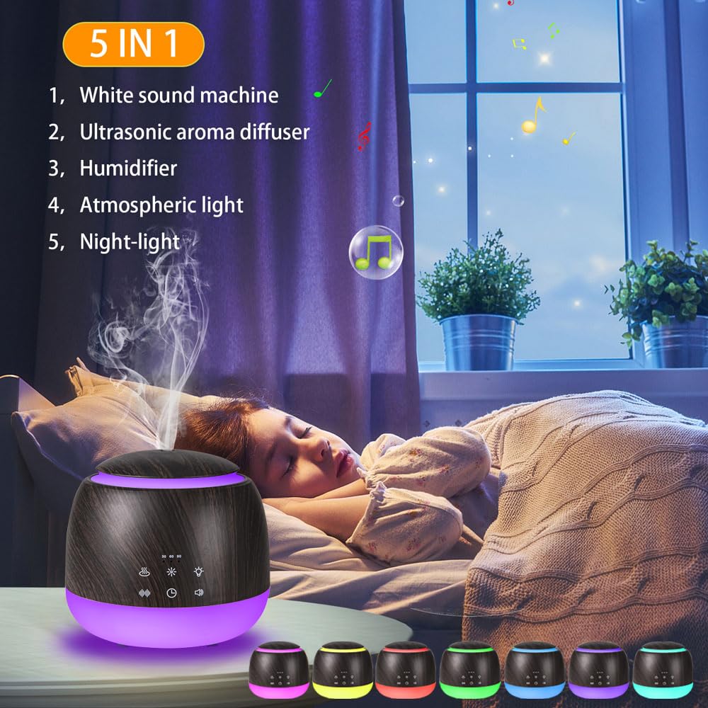 Device displaying 7 LED color options around the base