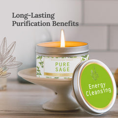 White sage healing candle for meditation and cleansing