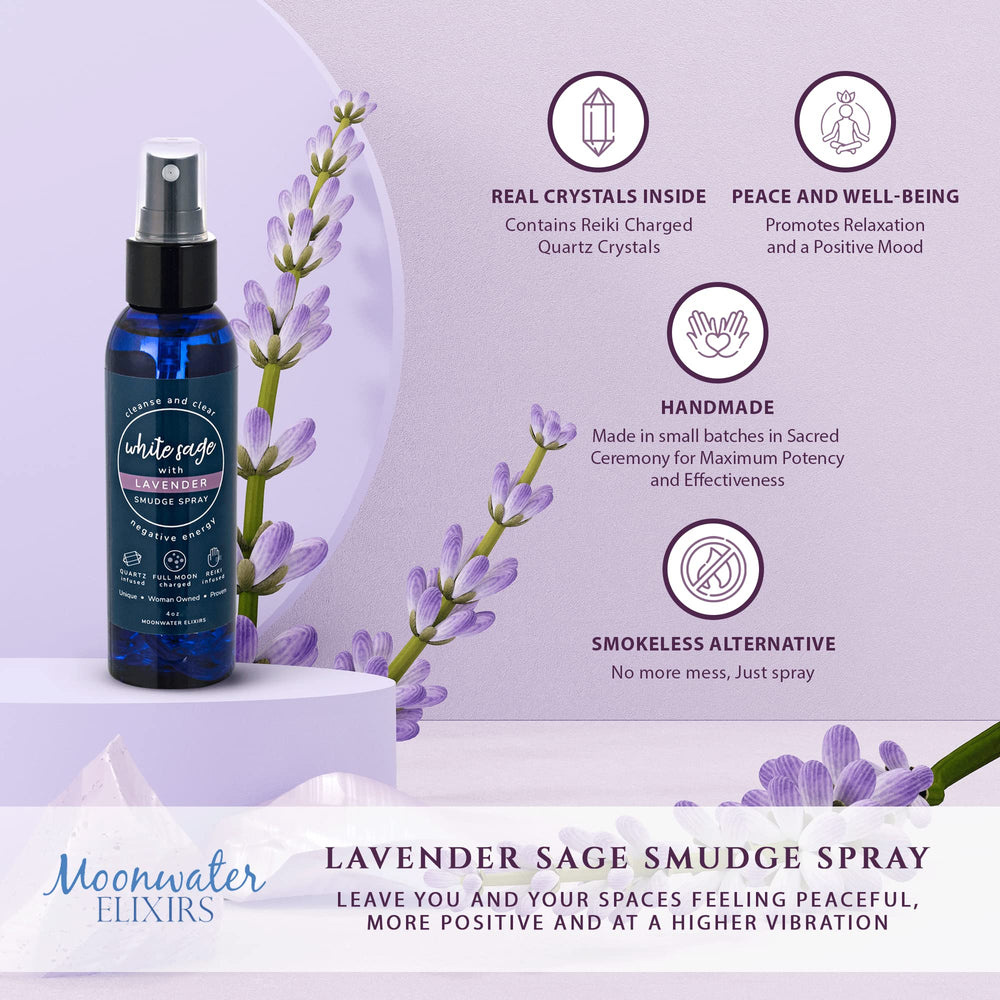 Smokeless sage spray for cleansing negative energy in home and office