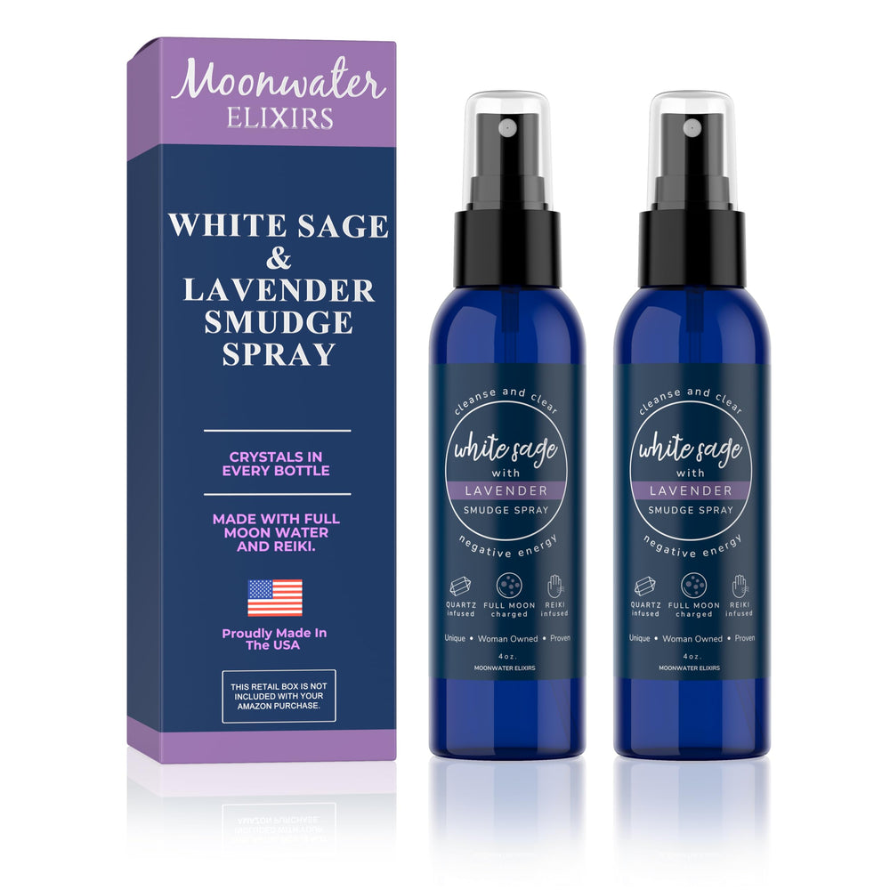 Moonwater Elixirs White Sage Smudge Spray 4oz bottle — front view
