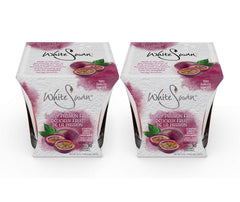 White Swan premium scented candle passion fruit bottle delivering balanced aroma for relaxation