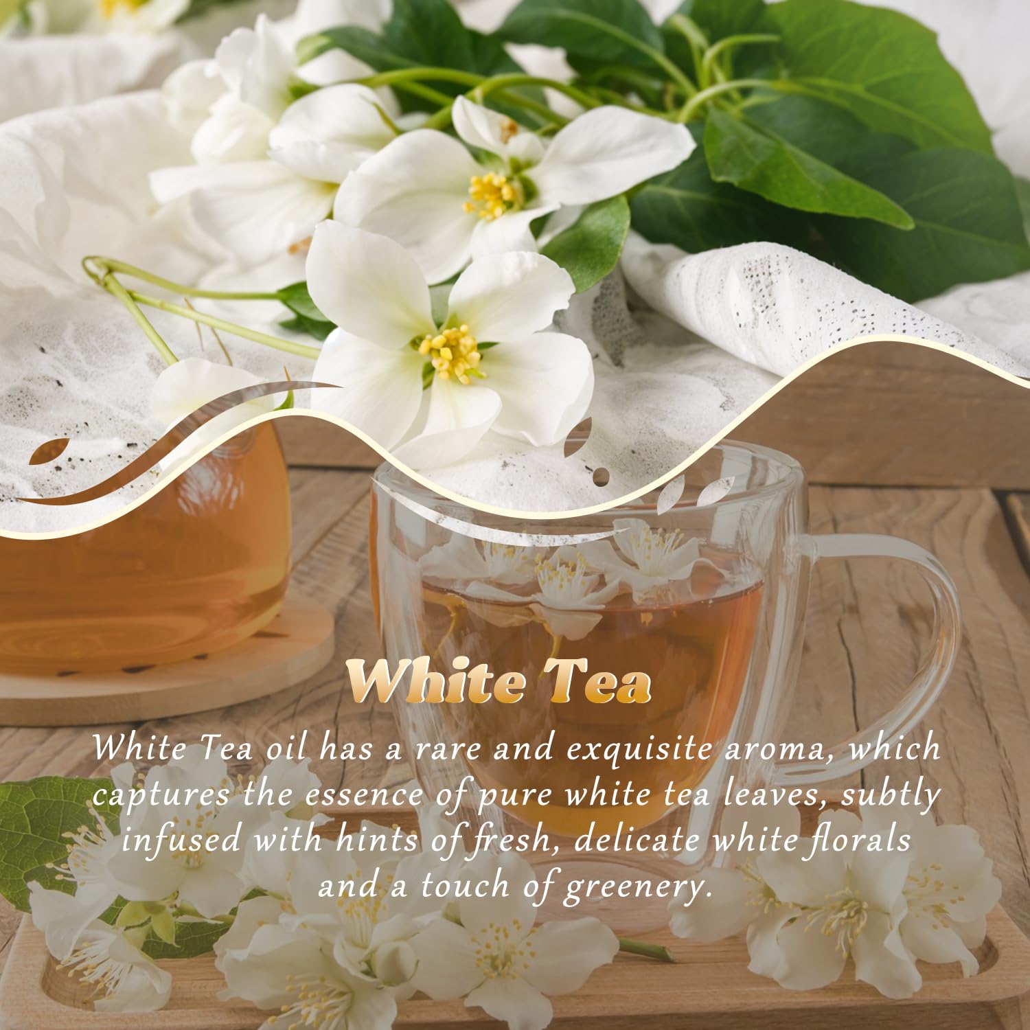 Diffuser releasing White Tea fragrance with essential oil