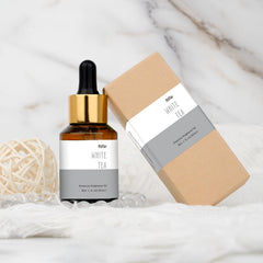 Herbal notes of white tea with geranium in fragrance oil