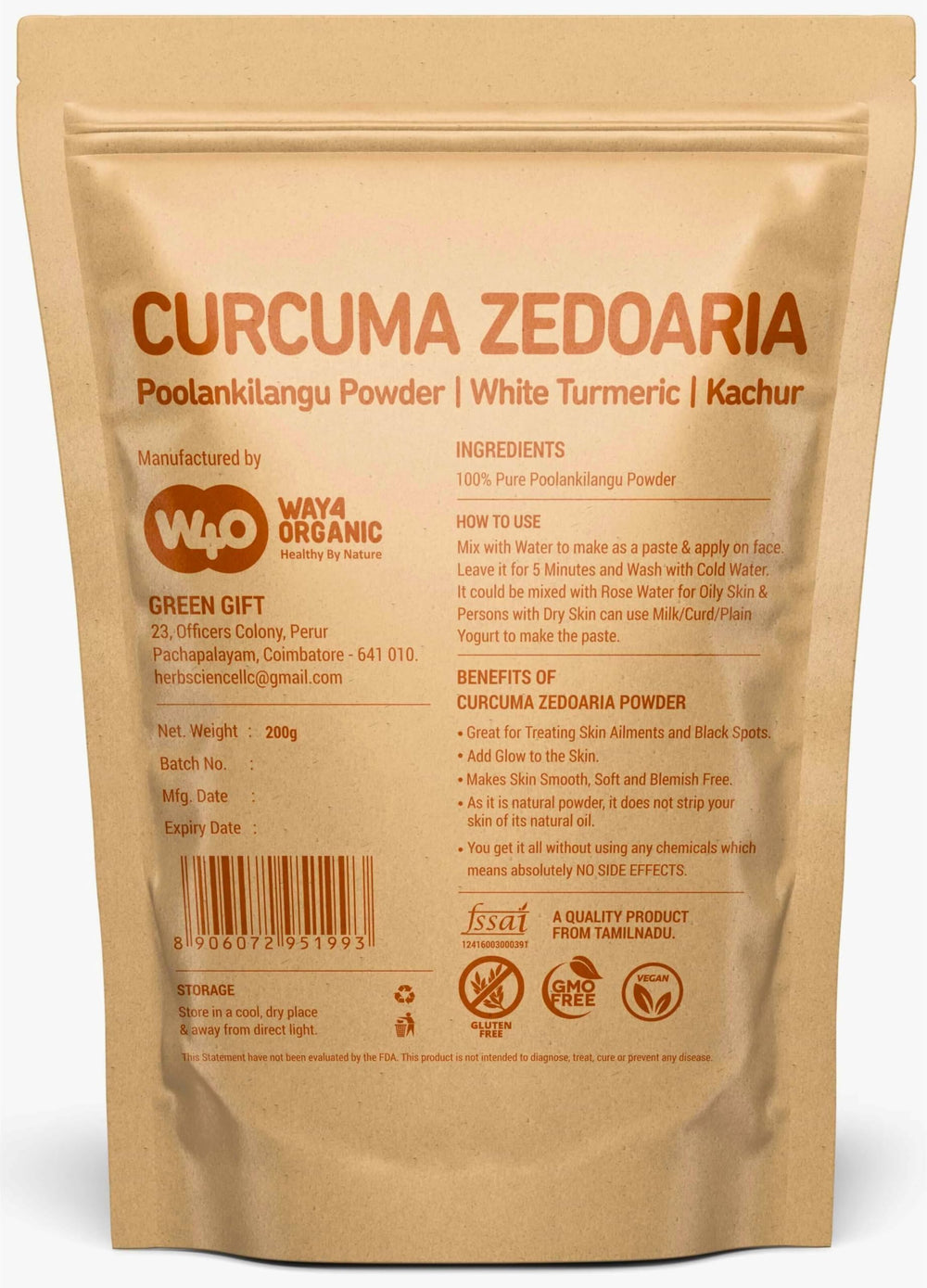 Close-up of White Turmeric Powder texture