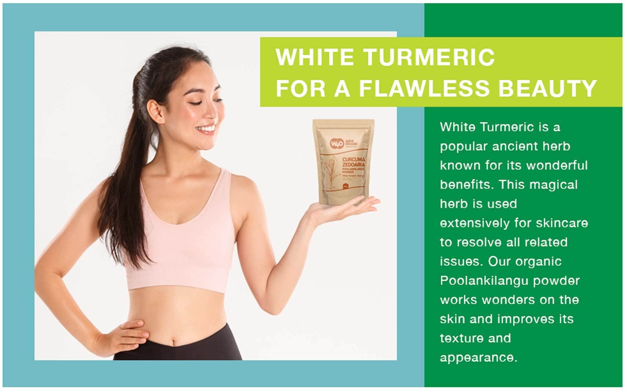 White Turmeric powder ingredients and natural composition