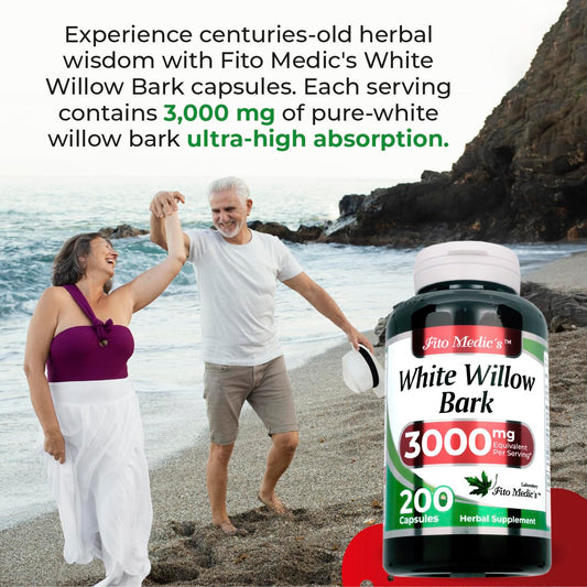 White Willow Bark capsules close-up