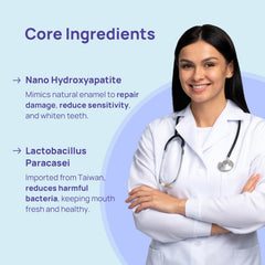 Nano hydroxyapatite and probiotic formula graphic